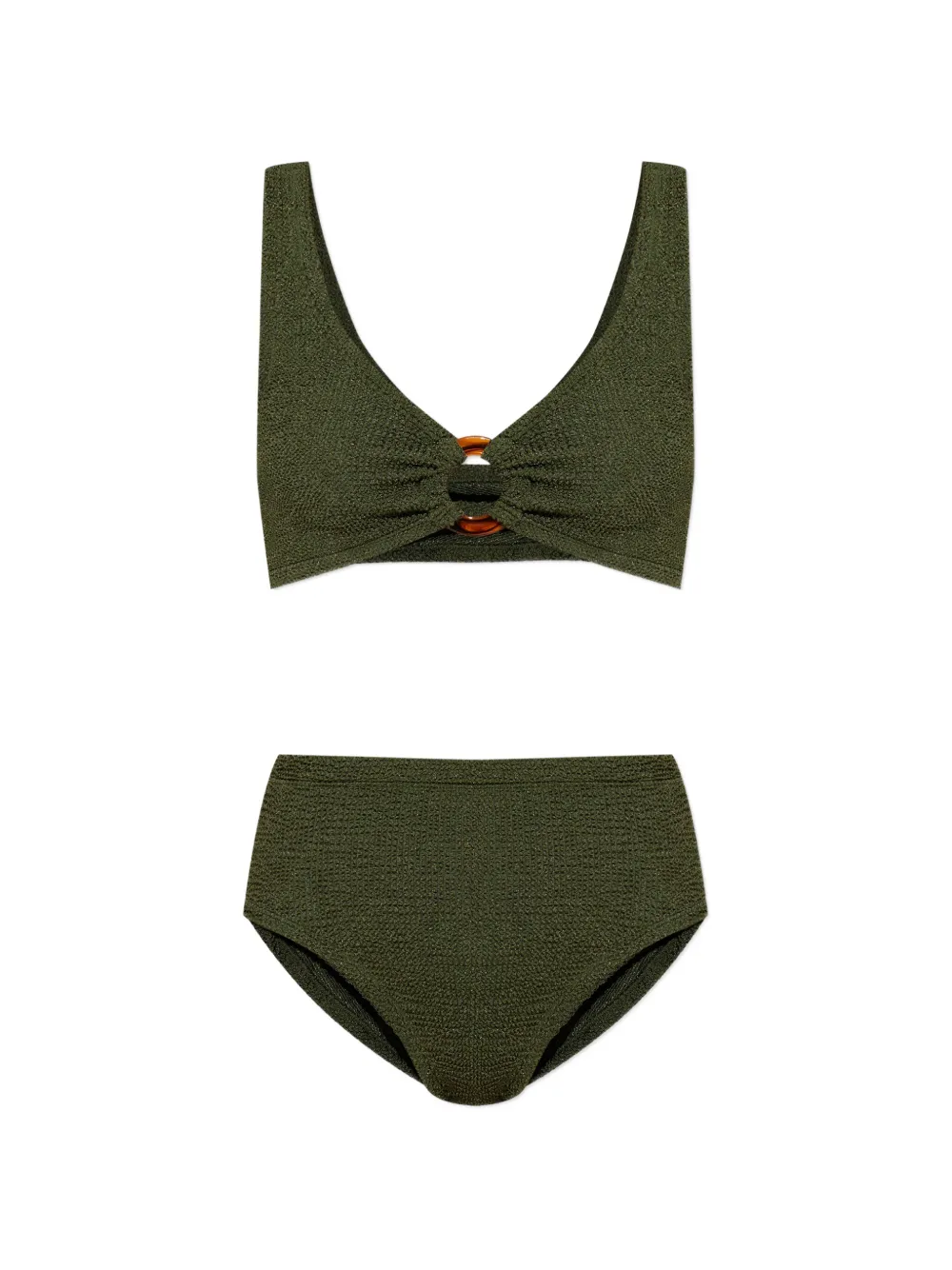 Hunza G Nadine crinkle ring bikini - Verde