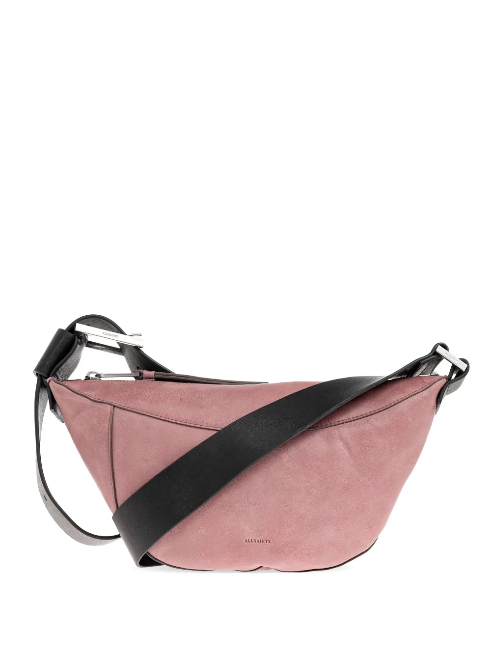 AllSaints Borsa a spalla Luna in pelle di agnello con zip - Rosa