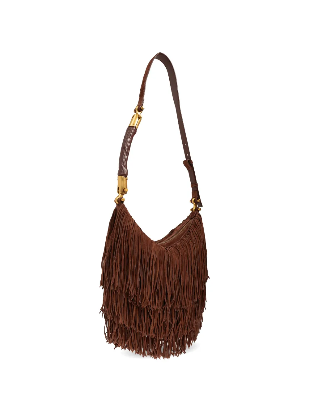 Balmain Ébène suède tas met franje Bruin