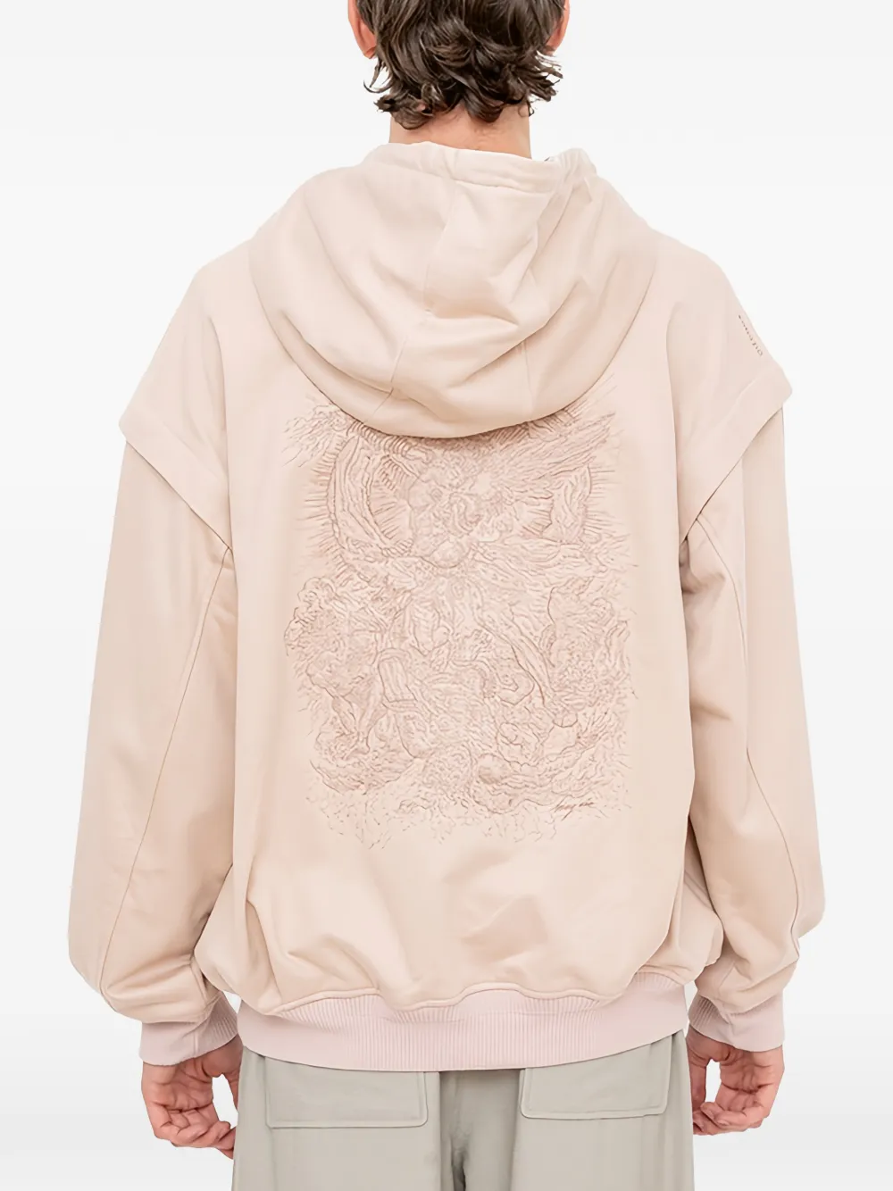 SONGZIO Gelaagde hoodie met borduurwerk Beige