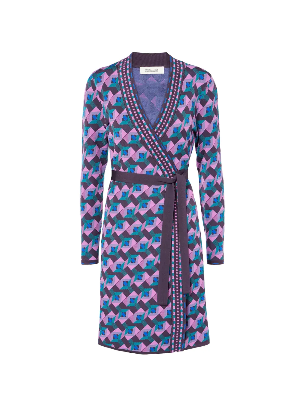 Dvf Vintage geometric-print wrap dress - Viola