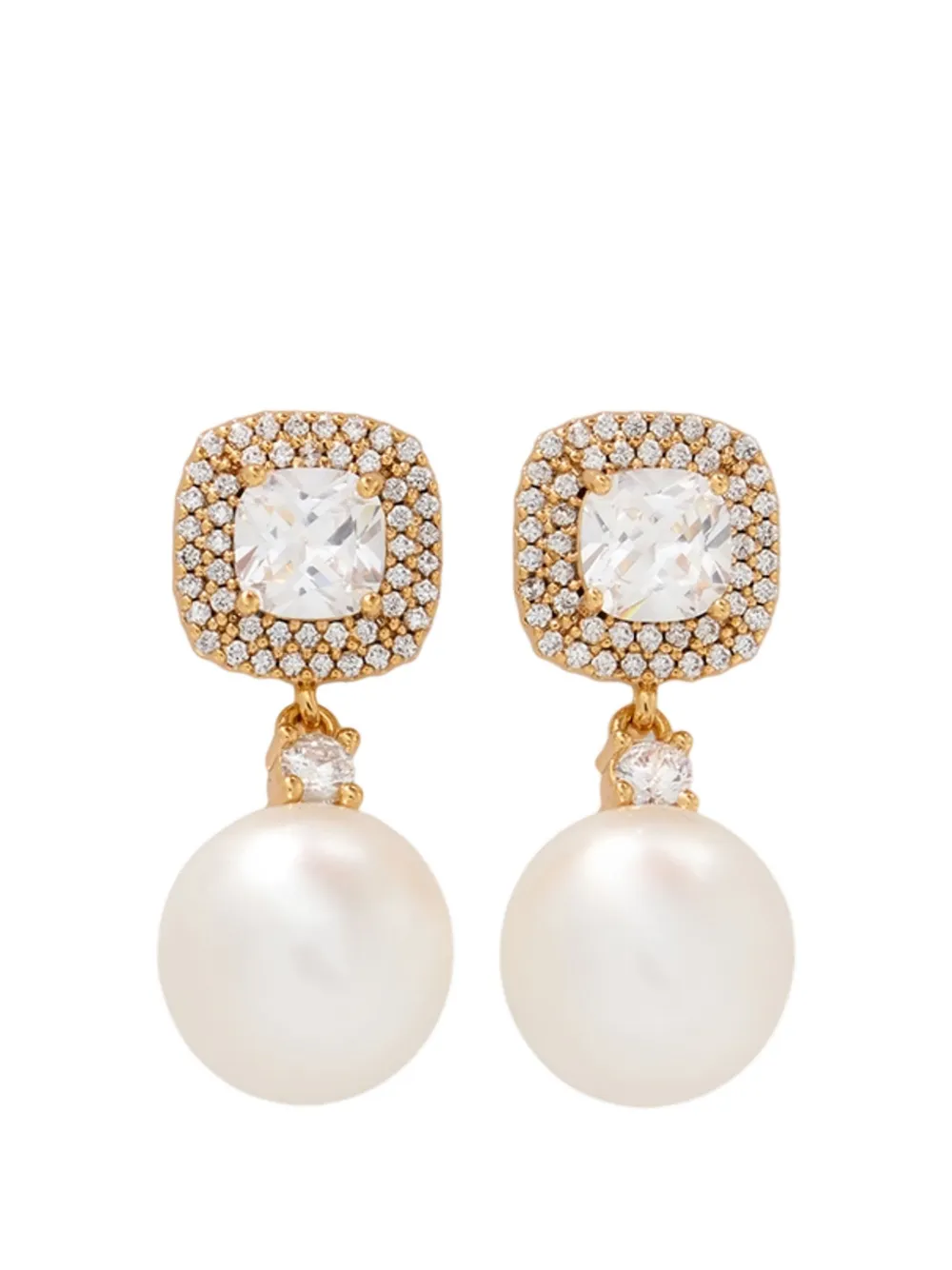 Self-Portrait crystal-embellished earrings - Oro