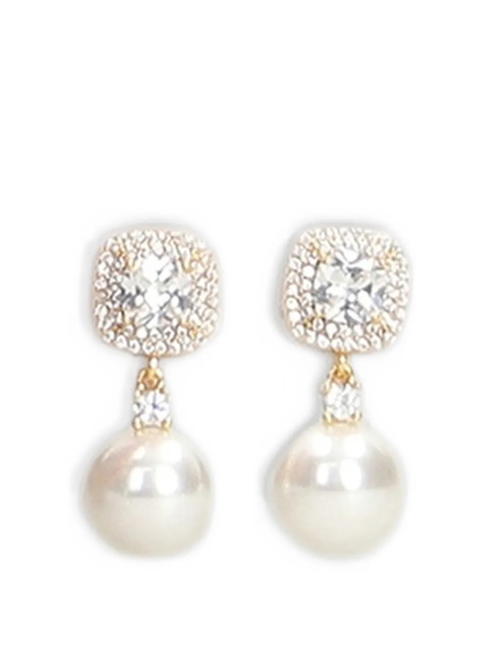 Self-Portrait crystal-embellished earrings - Oro