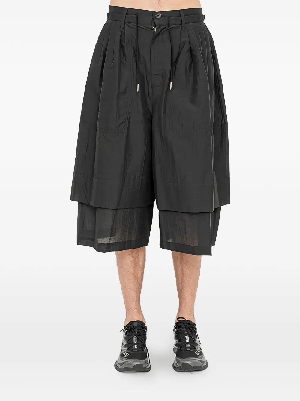 SONGZIO Ghostfold layered shorts - Nero
