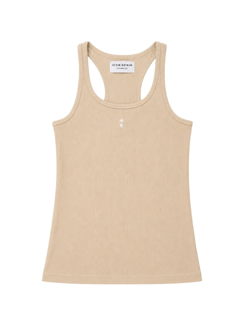 ICON DENIM ribbed-knit star-patch top - Toni neutri