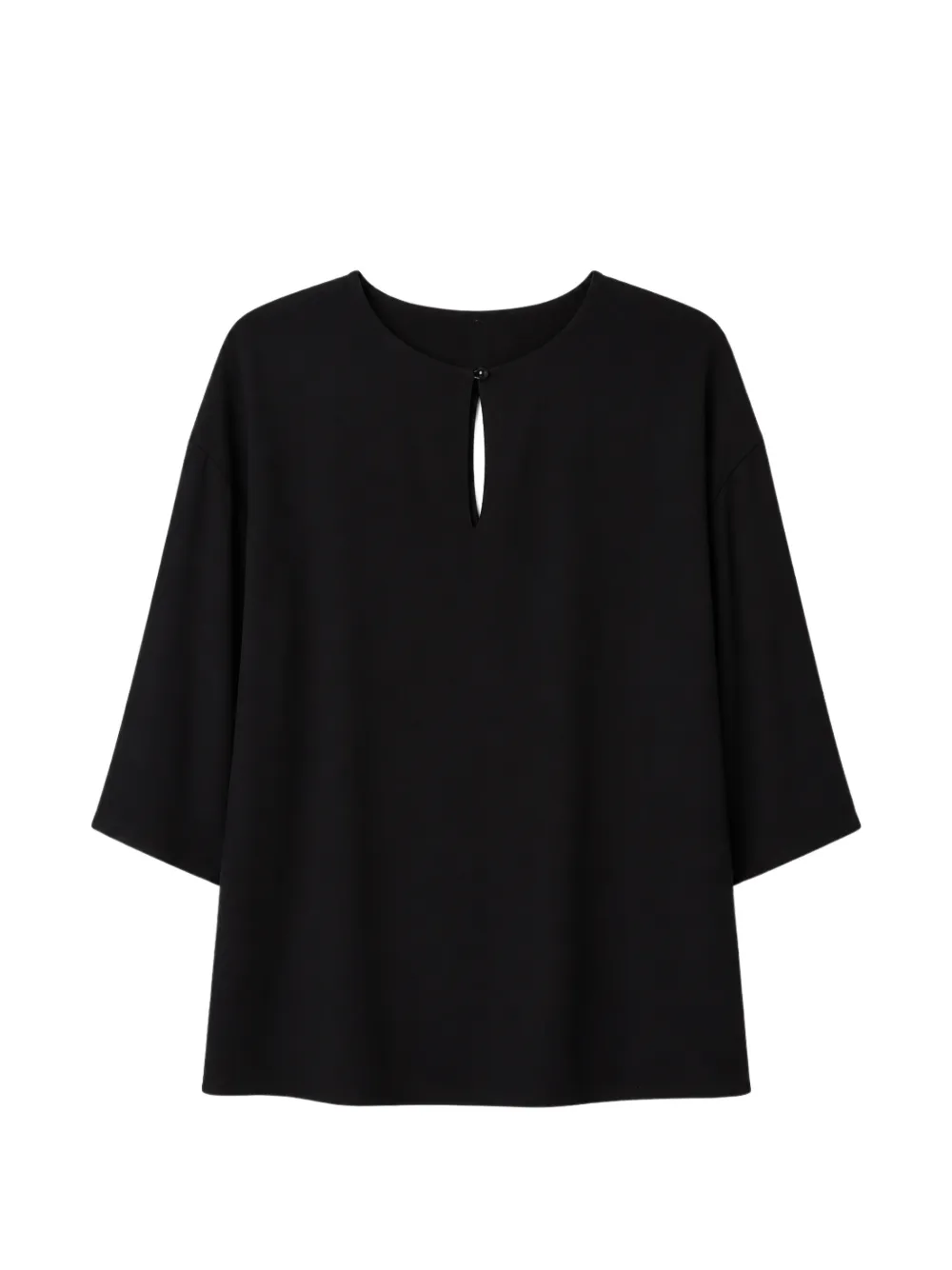 Max Mara keyhole-detail T-shirt - Schwarz