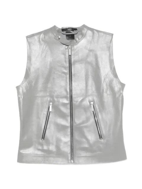 SAPIO metallic-finish sleeveless gilet