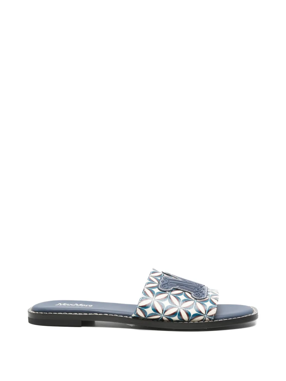 Max Mara geometric-print logo-patch sandals - Blu