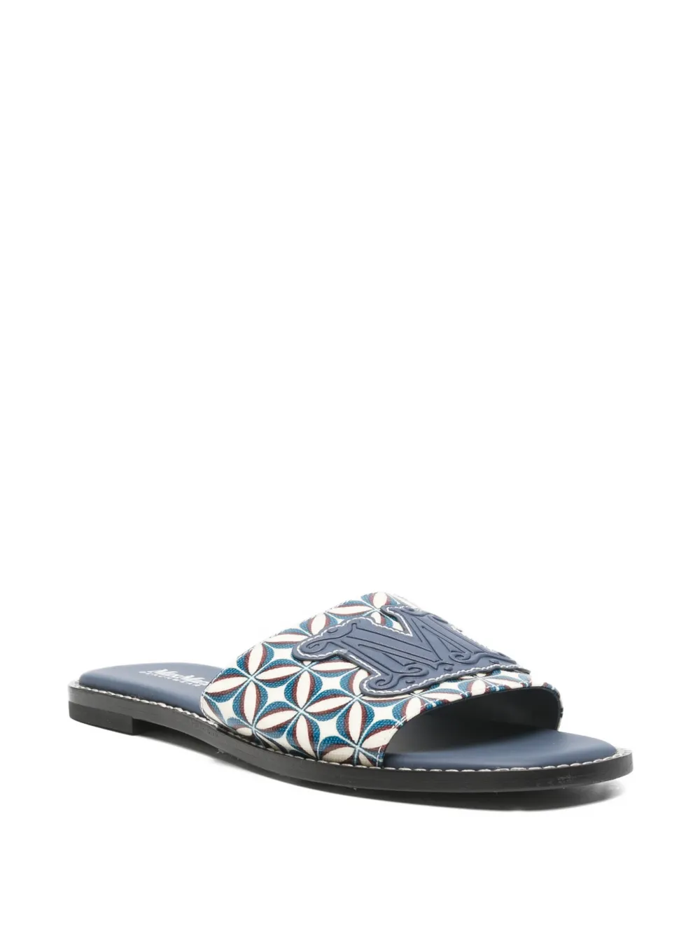 Max Mara Sandalen met geometrische print en logopatch Blauw