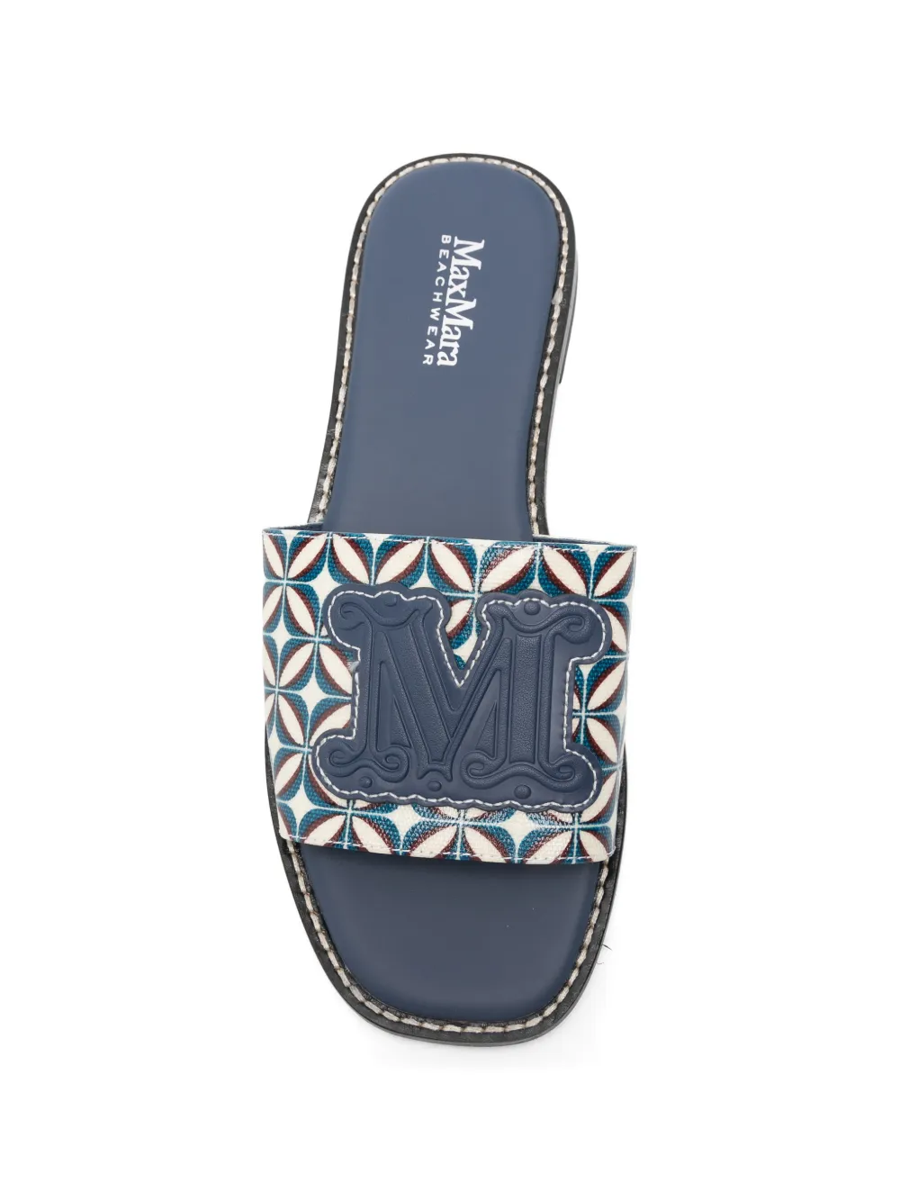 Max Mara Sandalen met geometrische print en logopatch Blauw