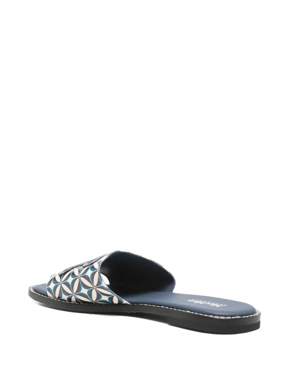 Max Mara Sandalen met geometrische print en logopatch Blauw