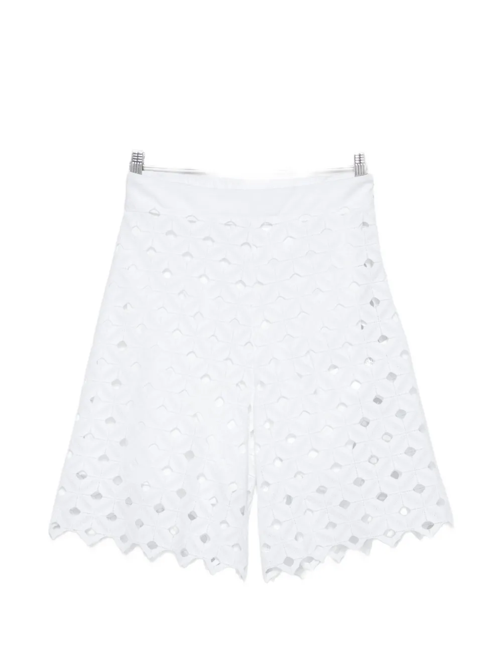 Max Mara Huguale broderie-anglaise scalloped-hem shorts - Bianco