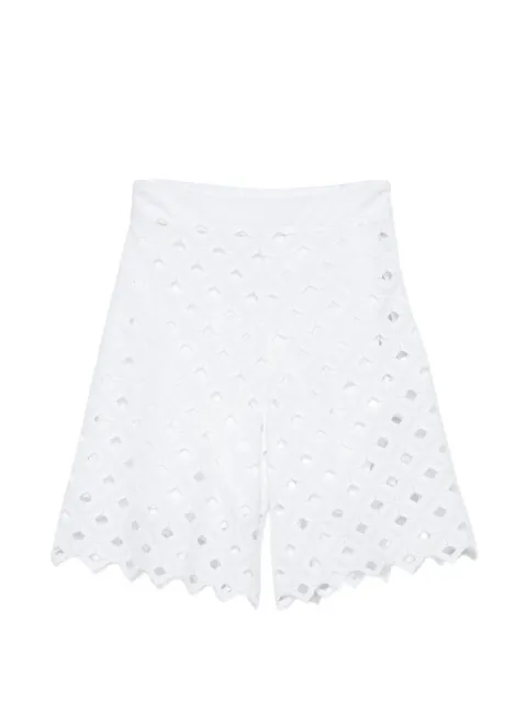 Max Mara Huguale broderie-anglaise scalloped-hem shorts