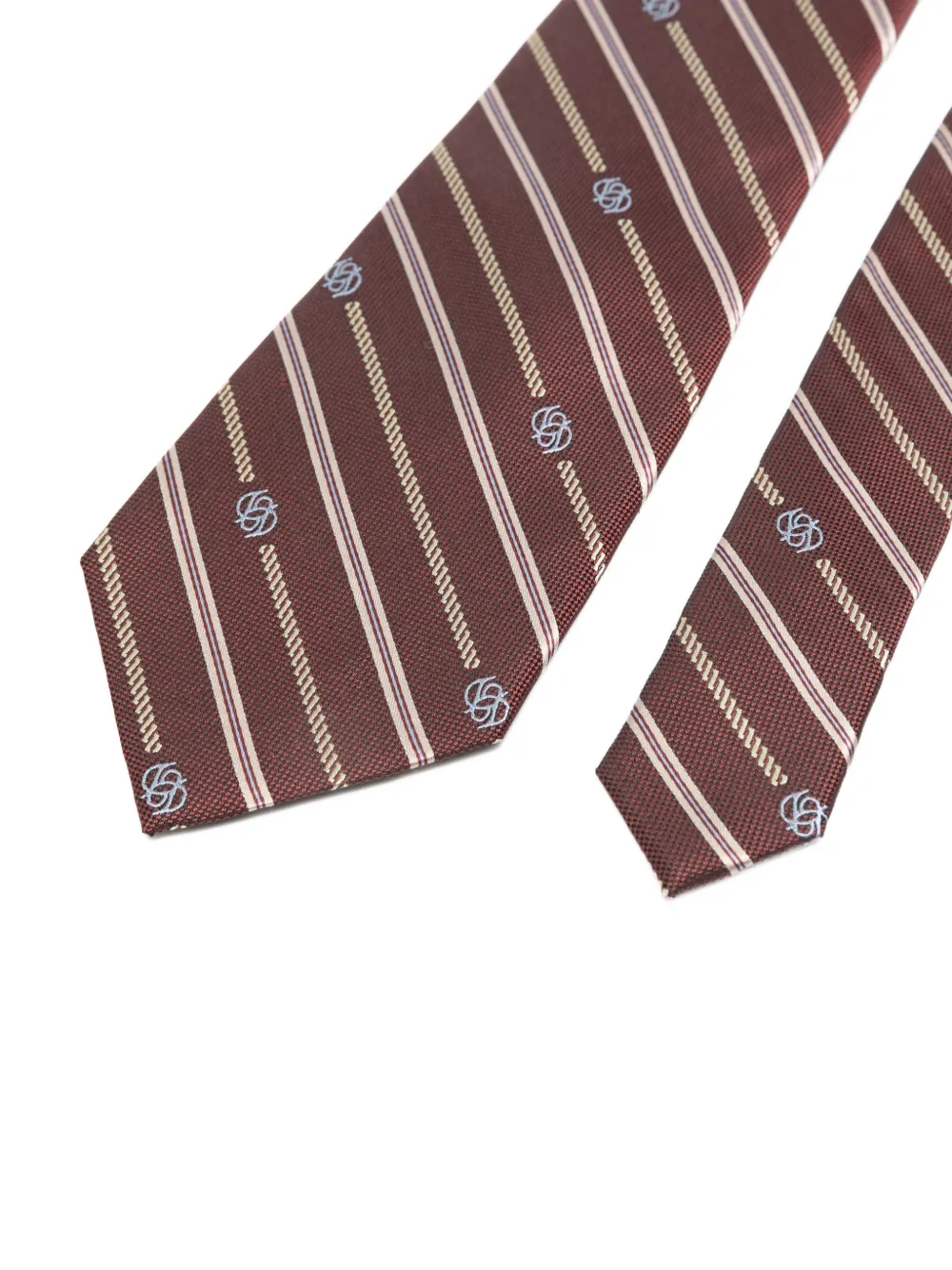 Drôle De Monsieur Gestreepte stropdas Rood