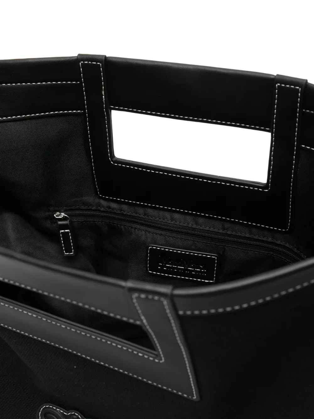 Max Mara Shopper met logopatch en uitgesneden details Zwart