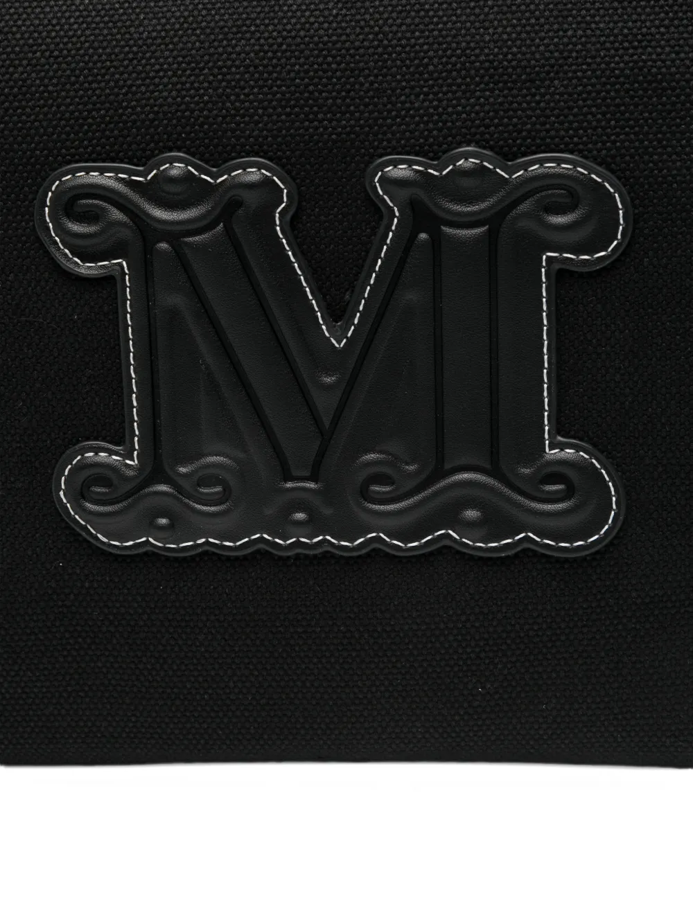 Max Mara Shopper met logopatch en uitgesneden details Zwart