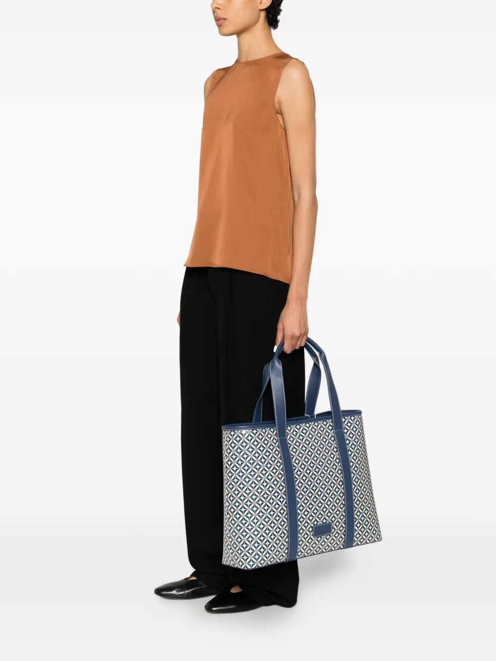 Max Mara Toilettas met geometrische print Blauw