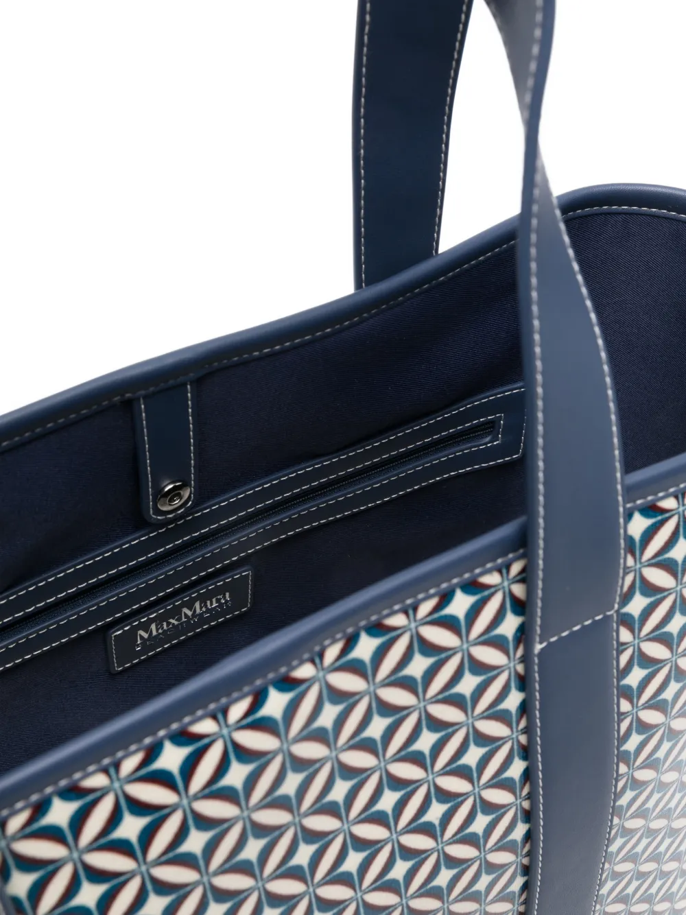 Max Mara Toilettas met geometrische print Blauw
