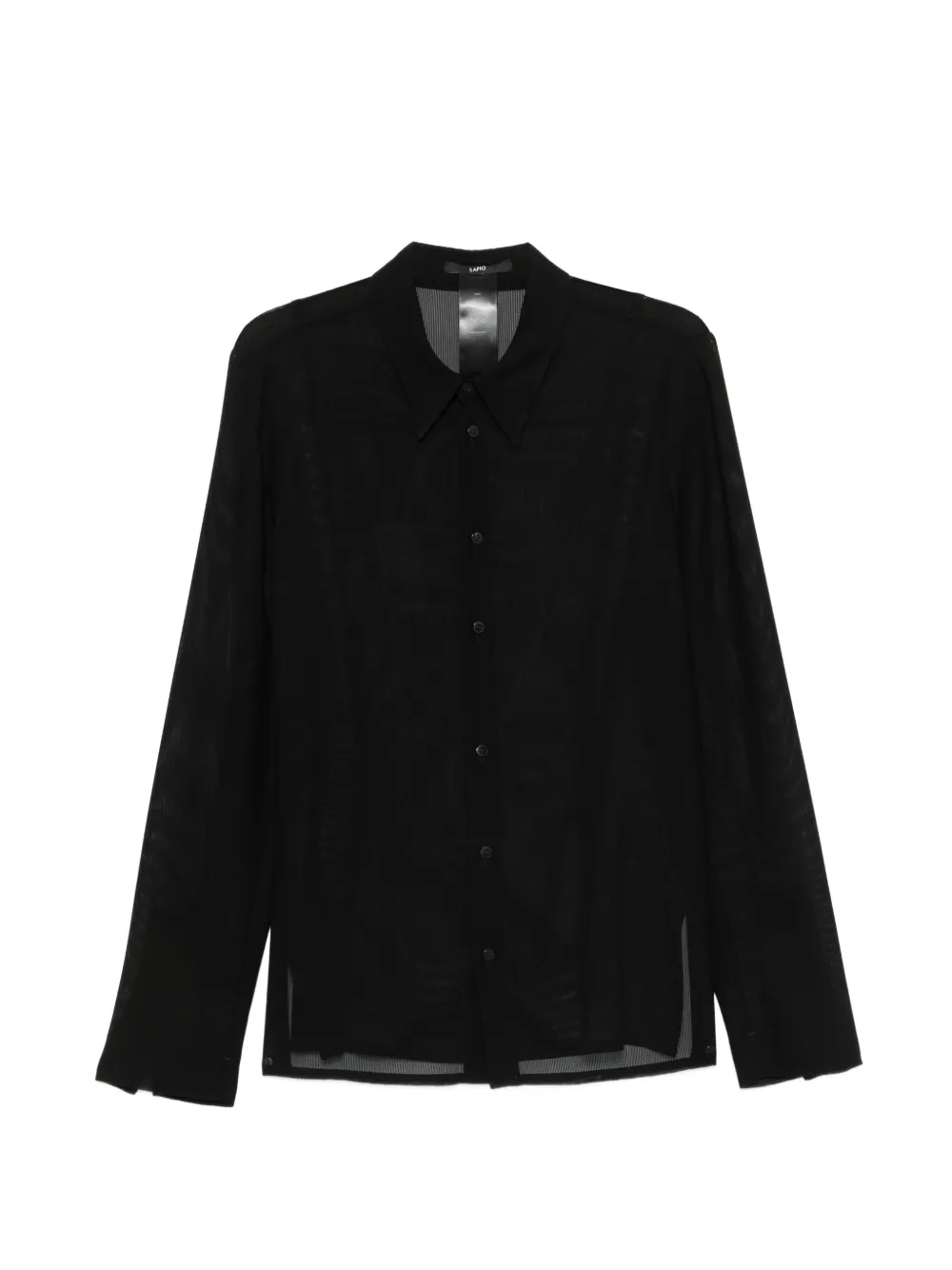 SAPIO 시스루 버튼 업 셔츠 | 블랙 | Image 1