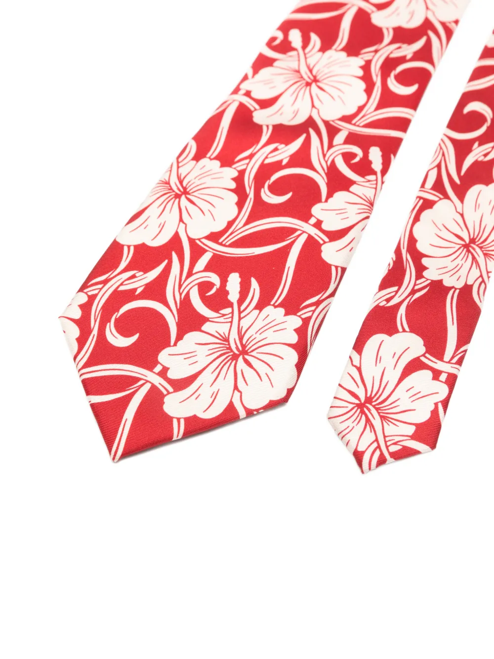 Drôle De Monsieur Stropdas met bloemenprint Rood