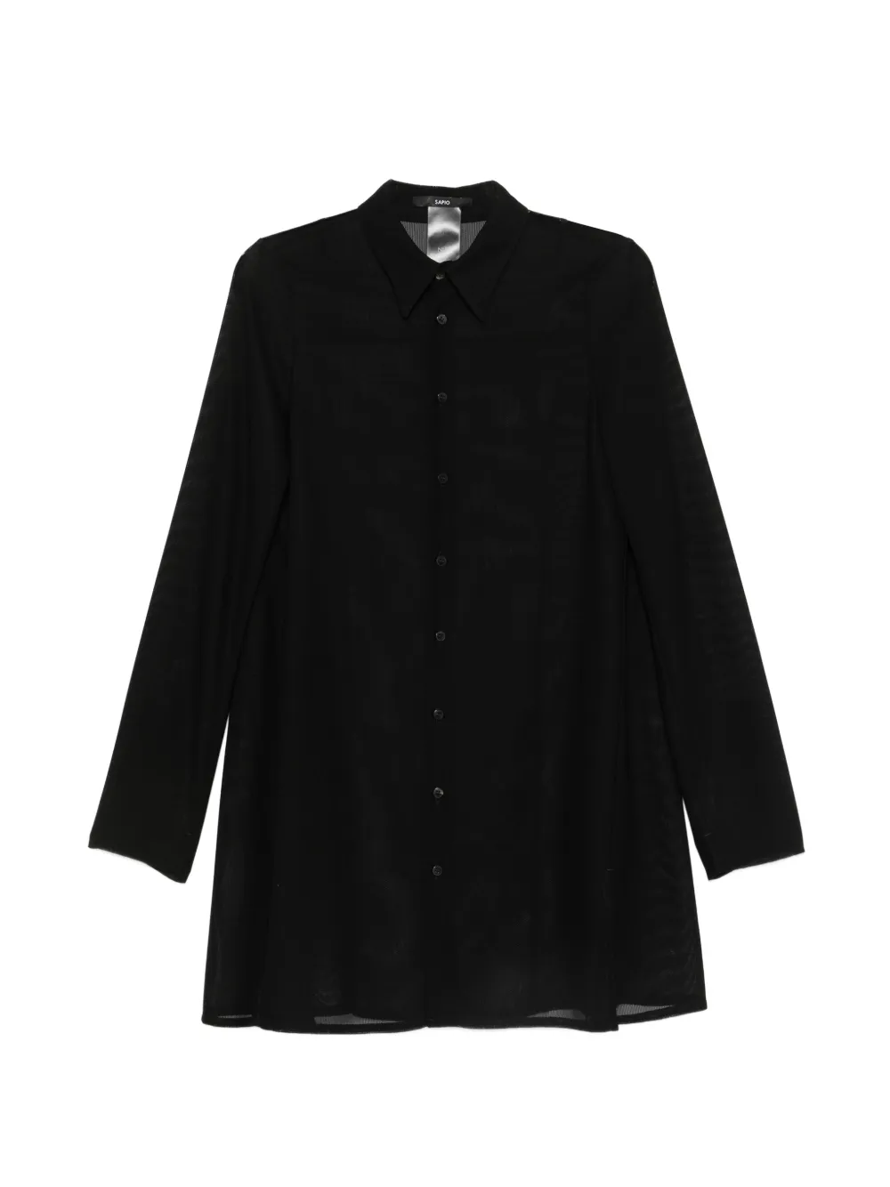 SAPIO sheer long-sleeve shirt - Black