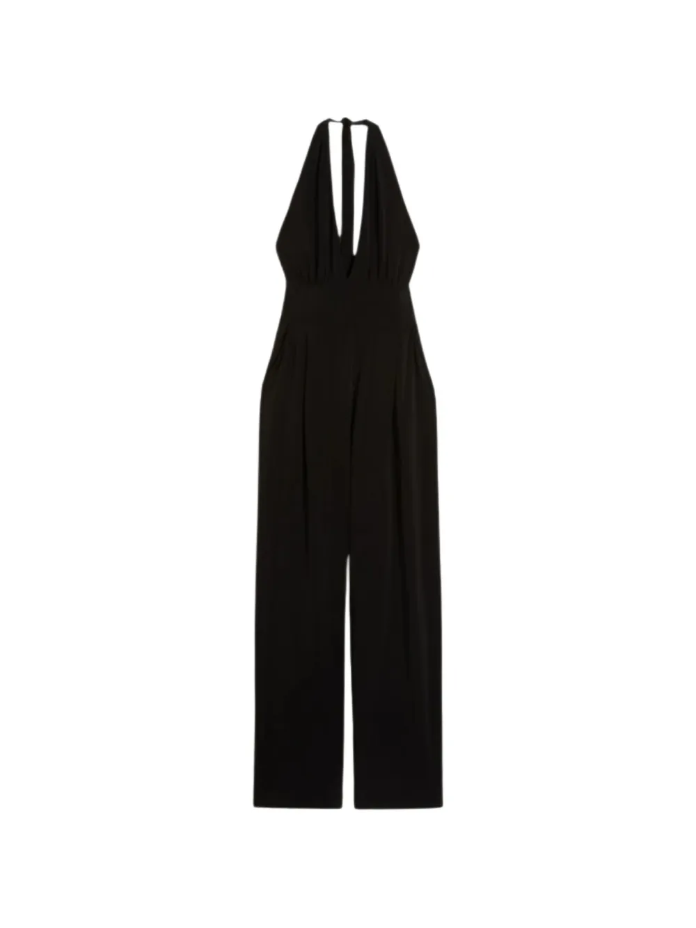 Max Mara Halterneck Wide-leg Jumpsuit In Black