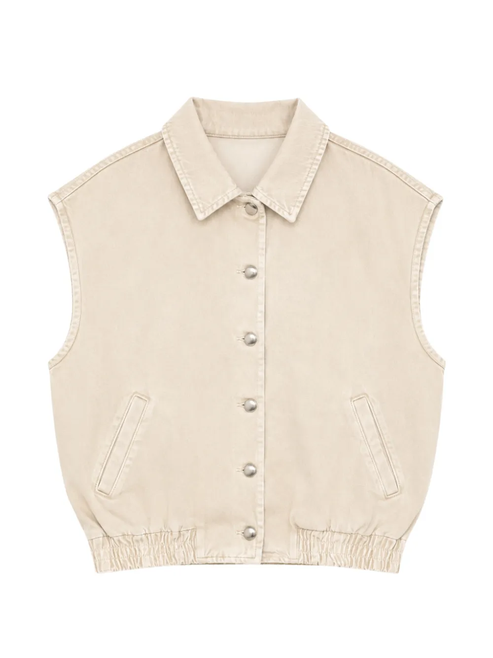 ICON DENIM Ines elasticated-hem denim jacket - Toni neutri
