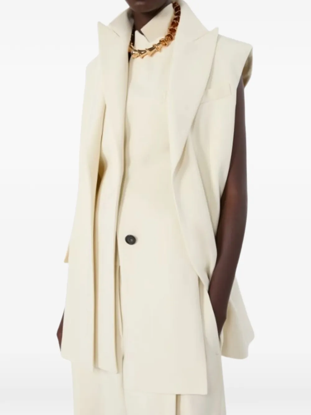  Sportmax Sleeveless Tailored Gilet - Neutrals 