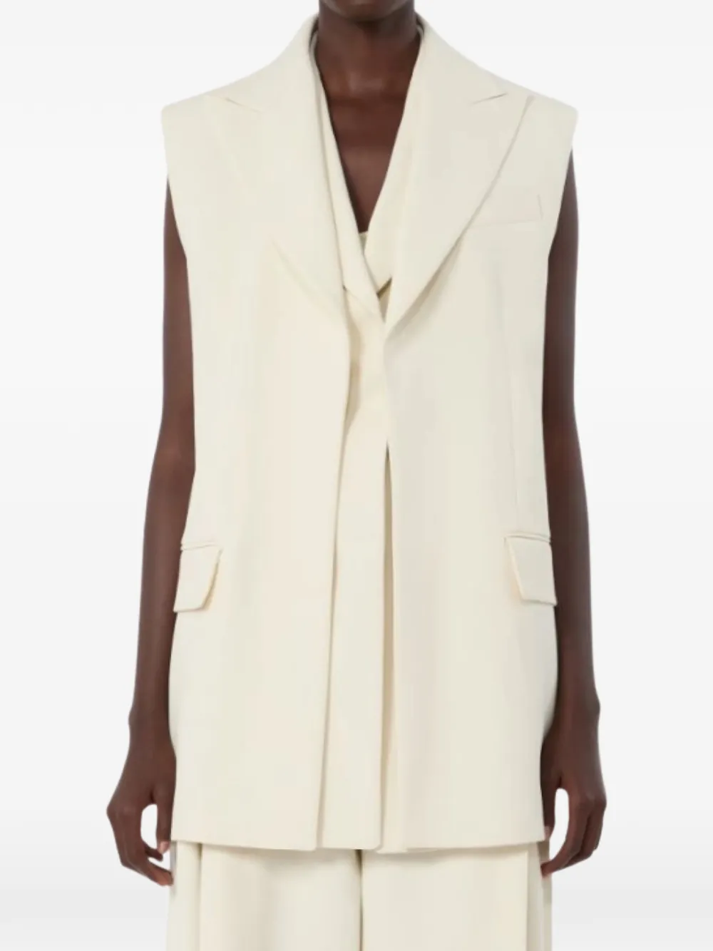  Sportmax Sleeveless Tailored Gilet - Neutrals 