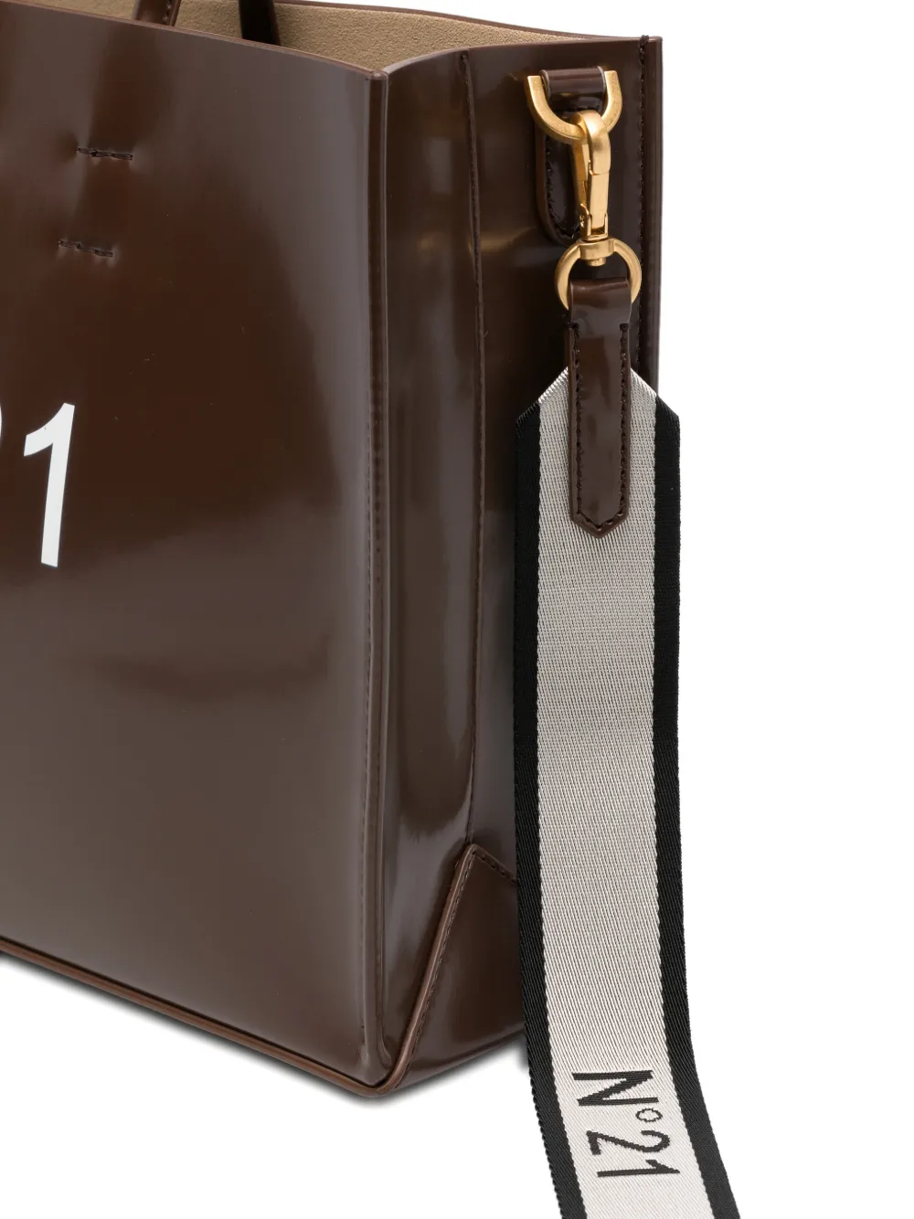  Nº21 Horizontal Logo Tote Bag - Brown 