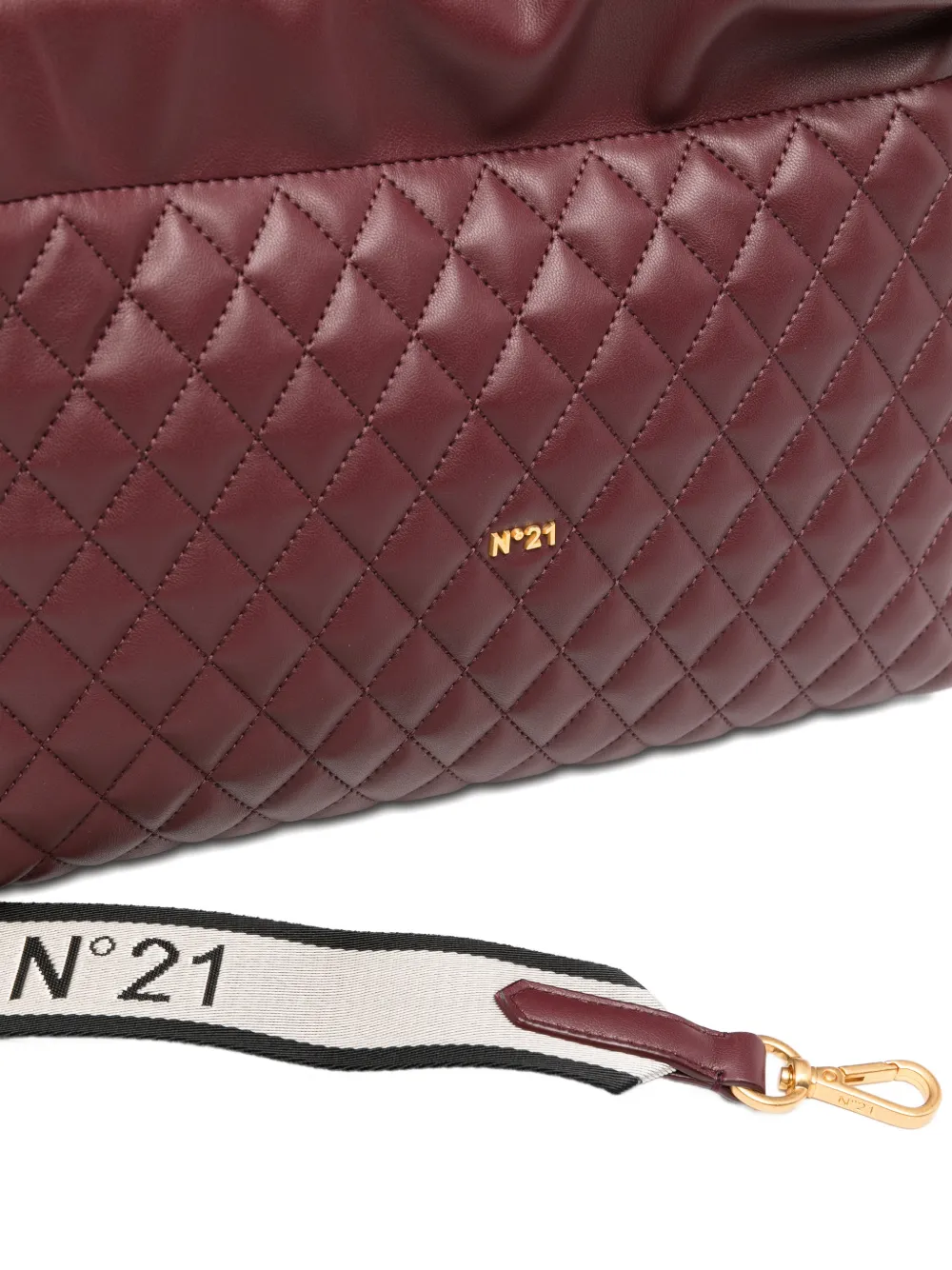  Nº21 Eva Quilted Knot Clutch Bag - Red 
