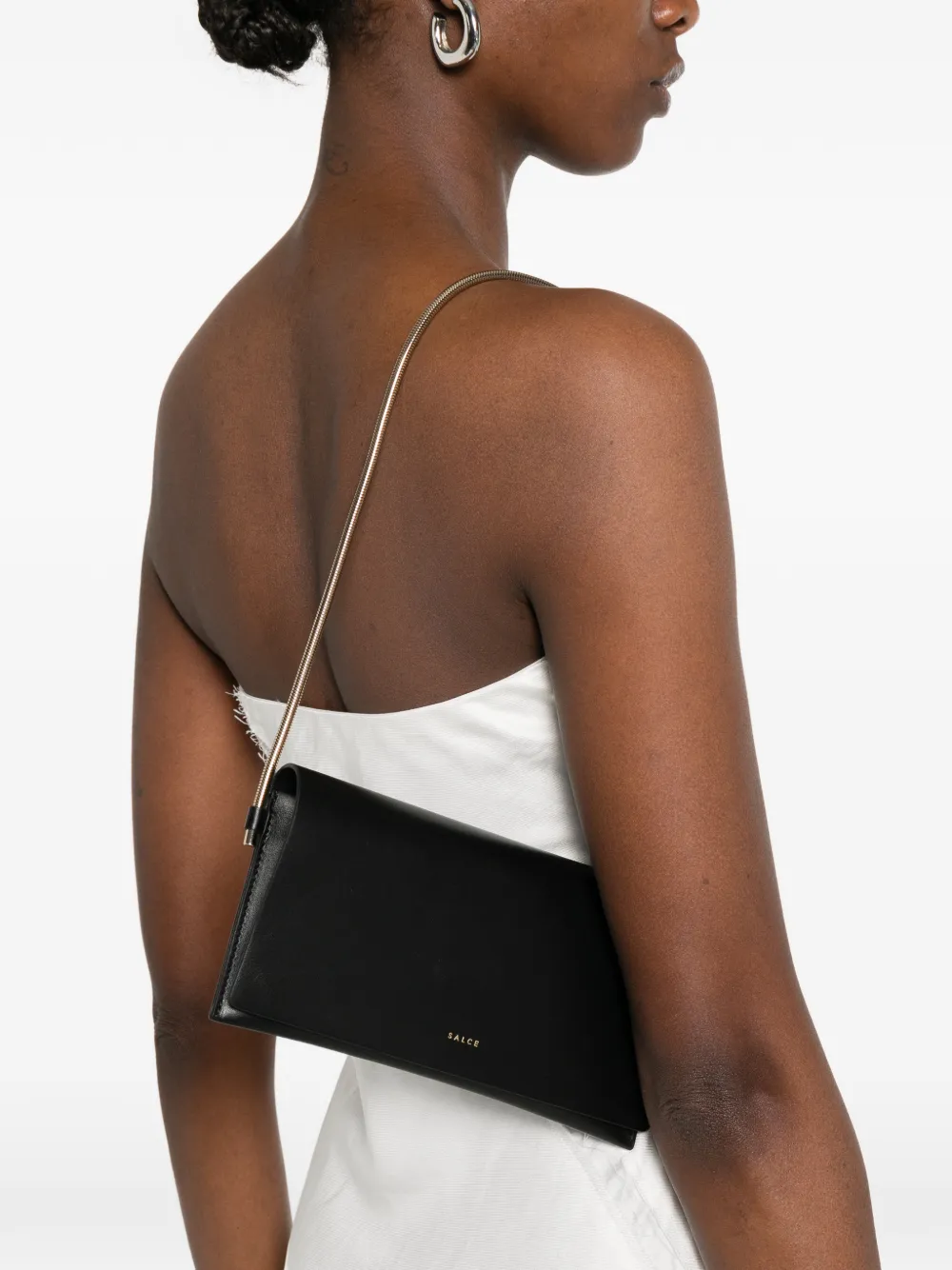 SALCE Clutch met logodetail Zwart