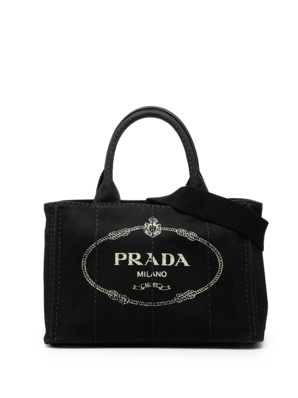 Prada Pre-Owned 2000-2013 Small Canvas Canapa Logo satchel - Schwarz