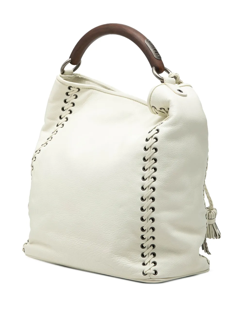  Christian Dior Pre-owned 2007 Leather Ethnic Hobo Handbag - White 