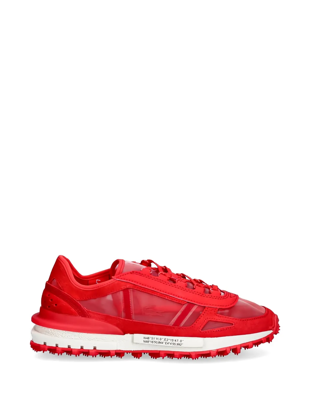 Lacoste Cutout Lace-up Sneakers In Red