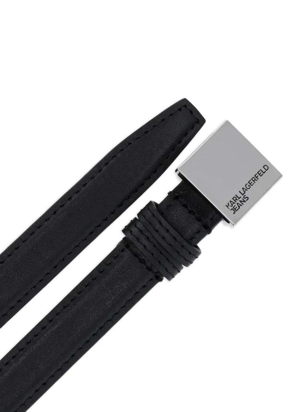 Karl Lagerfeld Jeans Riem met gegraveerd logo en vierkante gesp Zwart