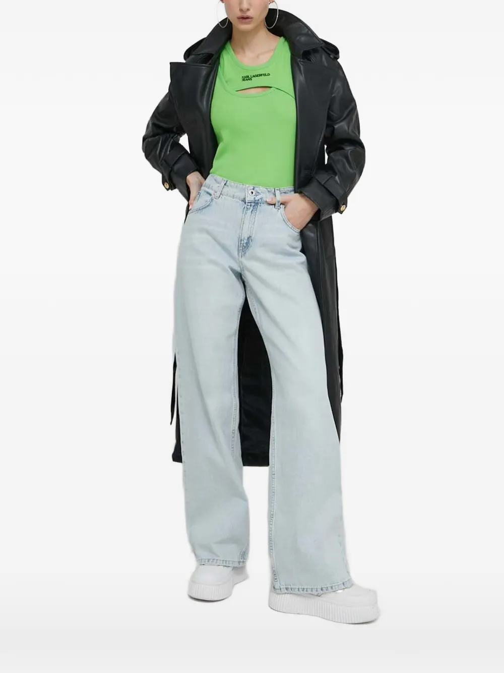 Karl Lagerfeld Jeans cut-out tank top - Verde