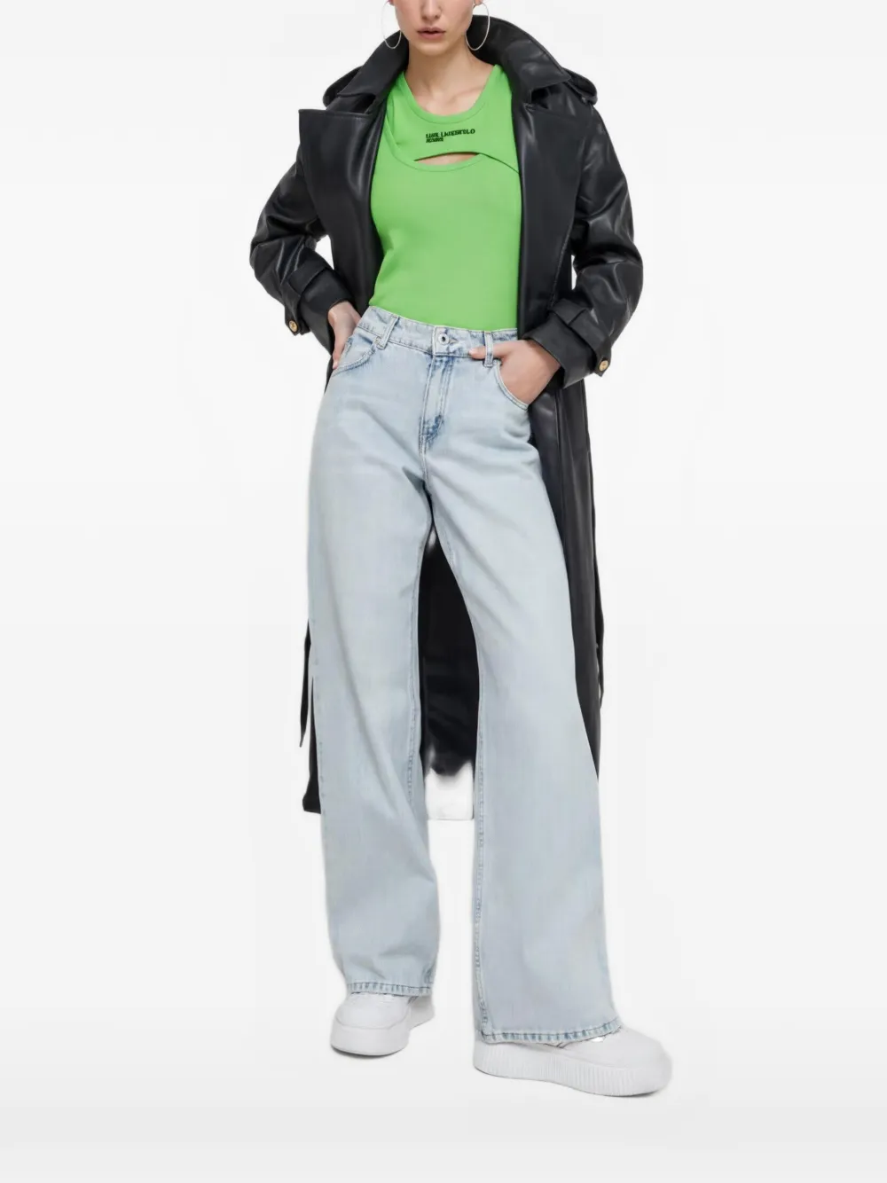 Karl Lagerfeld Jeans cut-out tank top - Verde