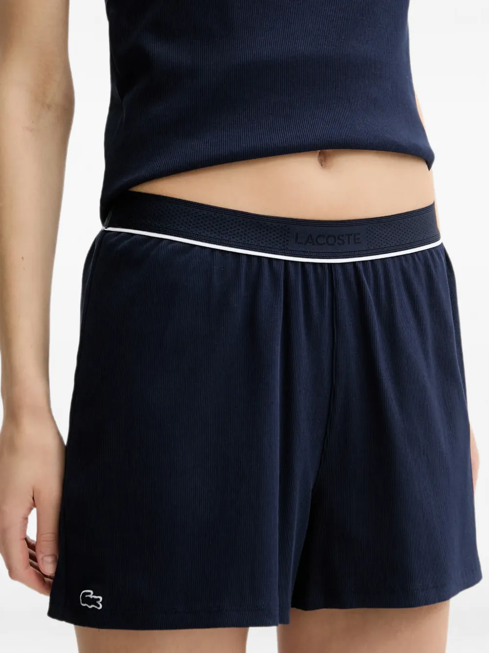 Lacoste Geribbelde katoenen pyjama Blauw