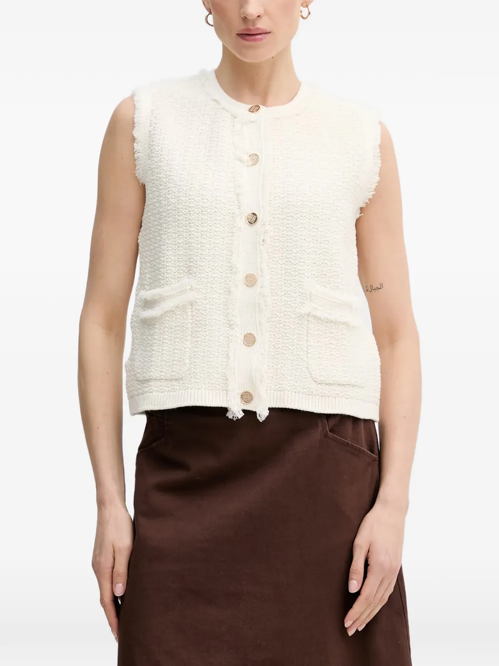 Pedro Del Hierro Gilet in maglia - Bianco