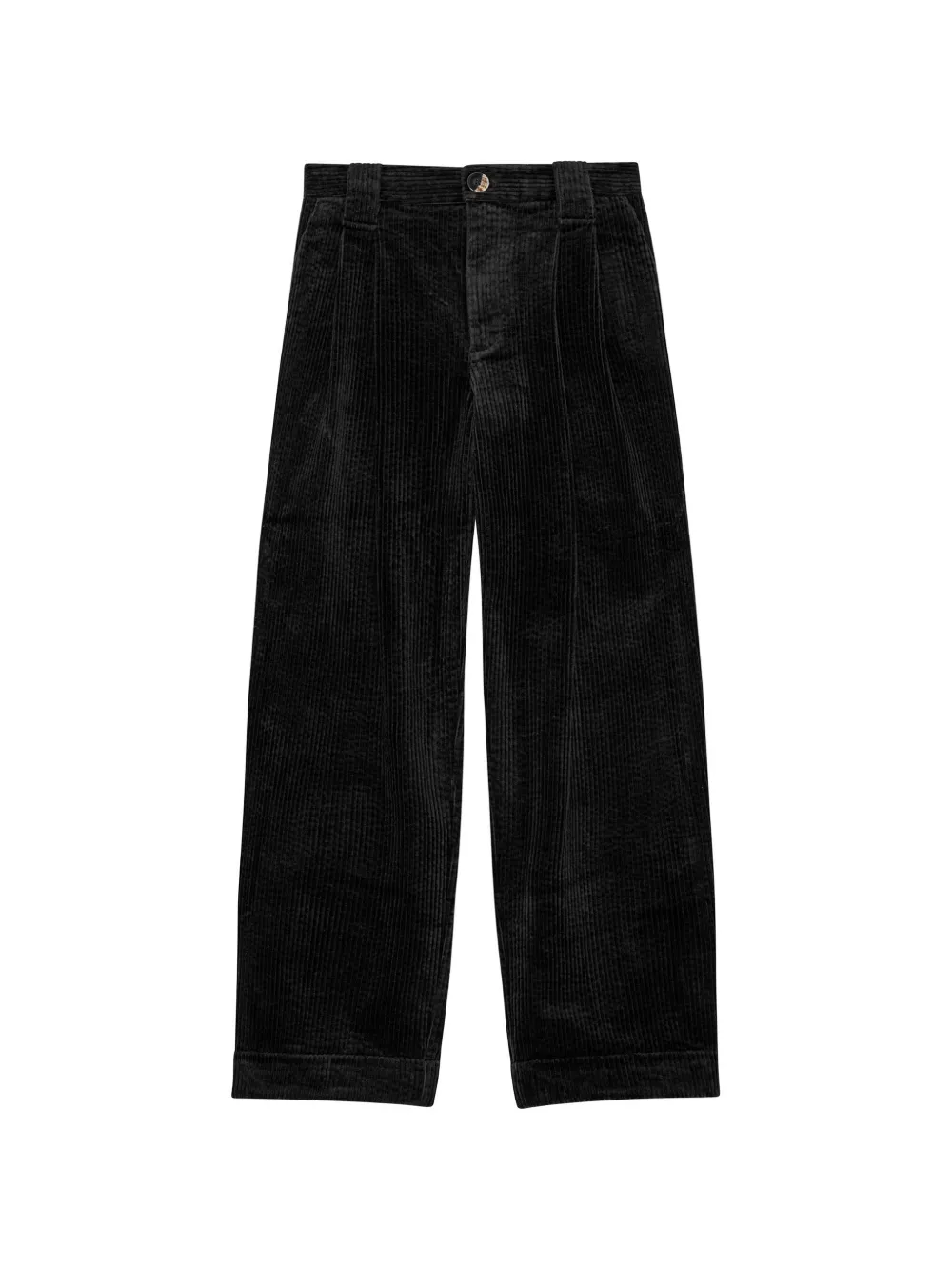 GANNI pleated corduroy trousers - Black