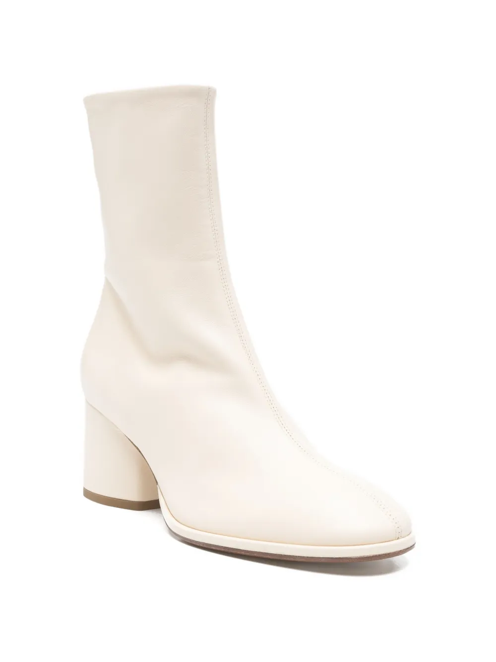Aeyde Ayla round-toe boots Beige