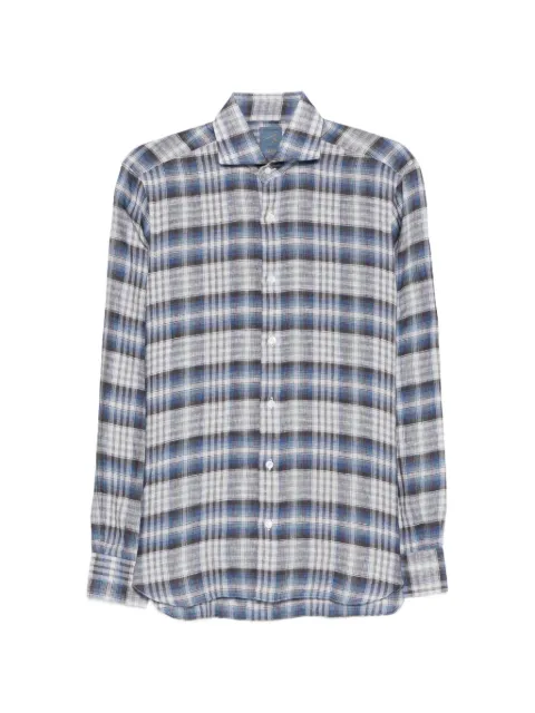 Barba check-pattern long-sleeve shirt