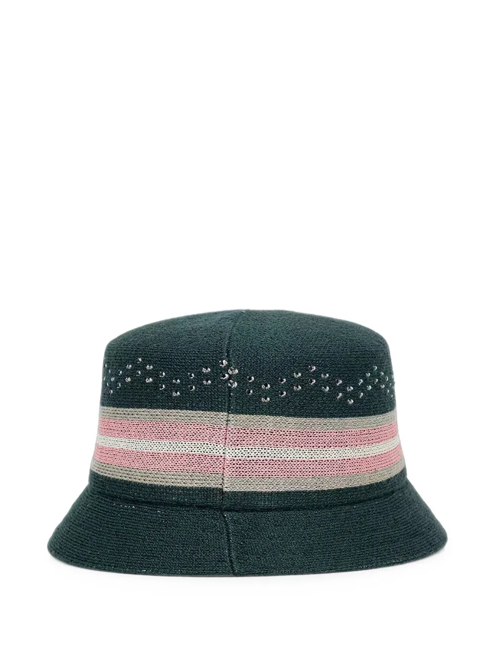 Kangol Gestreepte vissershoed met verfraaiing Groen