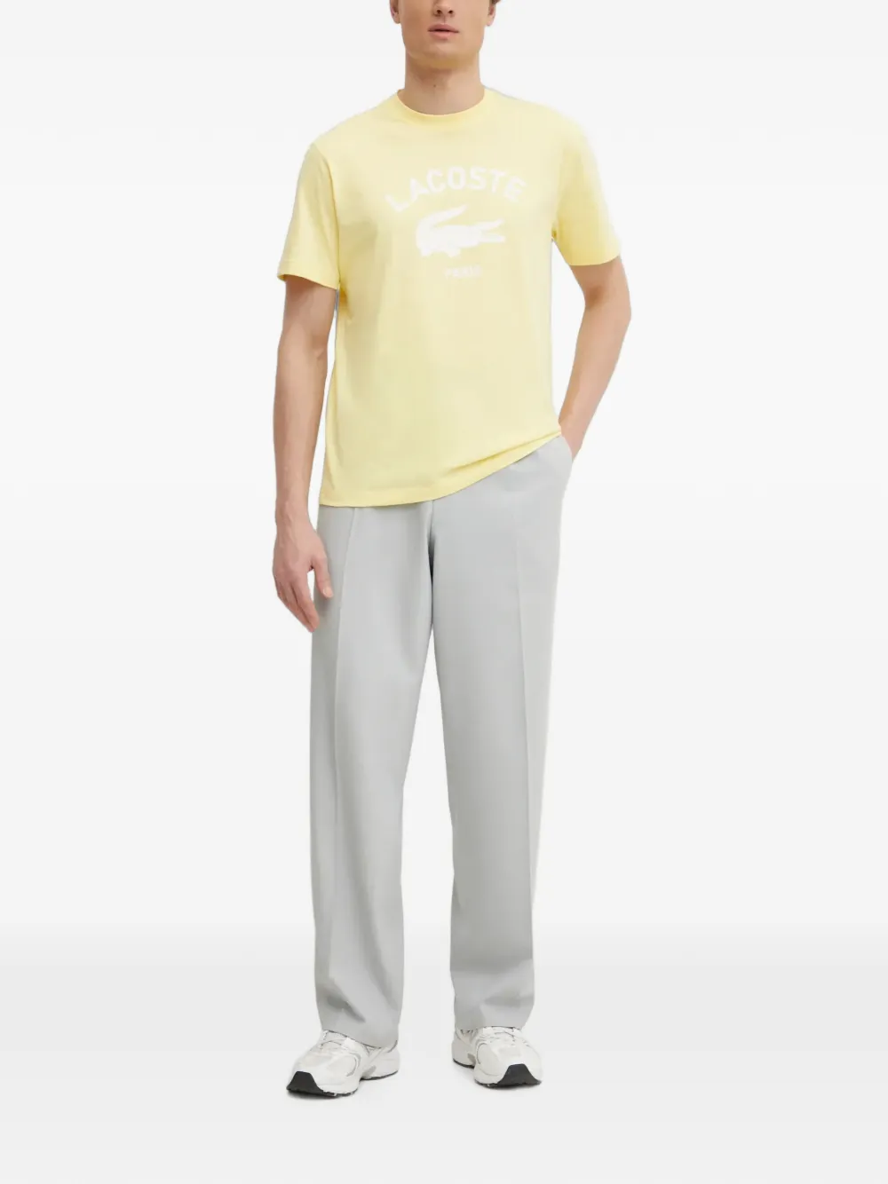 Lacoste T-shirt met logoprint Geel