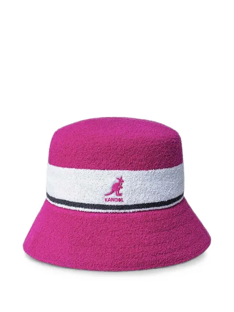 Kangol logo-embroidered striped bucket hat