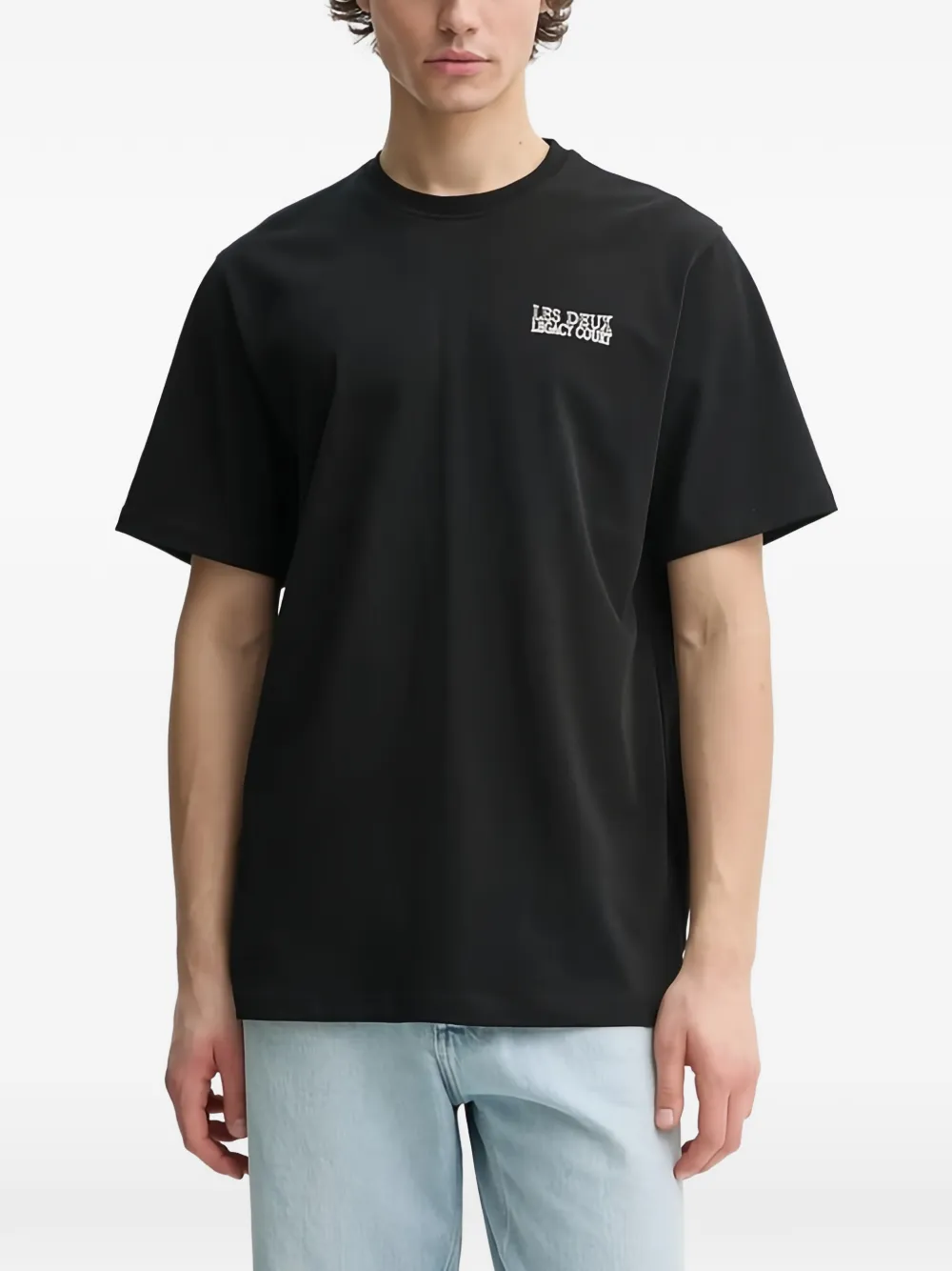 Les Deux logo-embroidered T-shirt - Nero