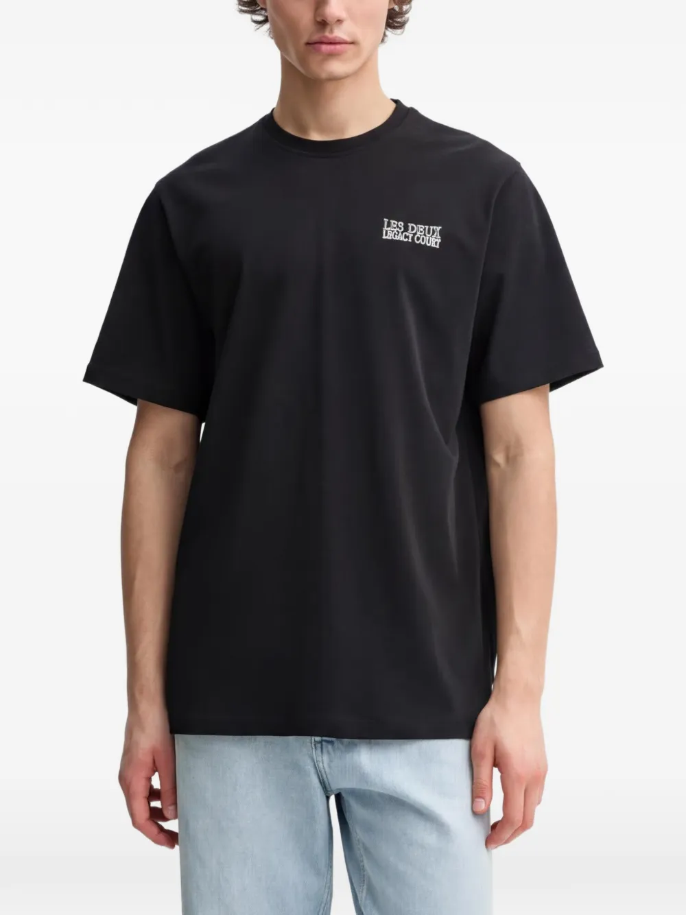 Les Deux logo-embroidered T-shirt - Nero