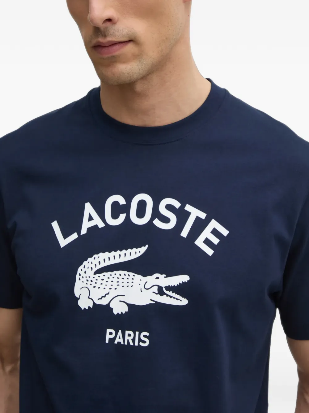 Lacoste logo-print cotton T-shirt Blauw