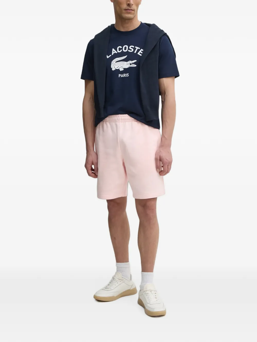 Lacoste logo-print cotton T-shirt Blauw